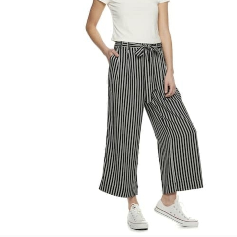 POPSUGAR Paperbag-Waist Wide Leg Crop Pants